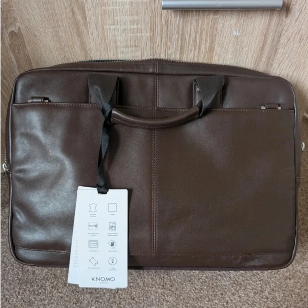 Sophisticated Dark Brown Leather Briefcase for Men